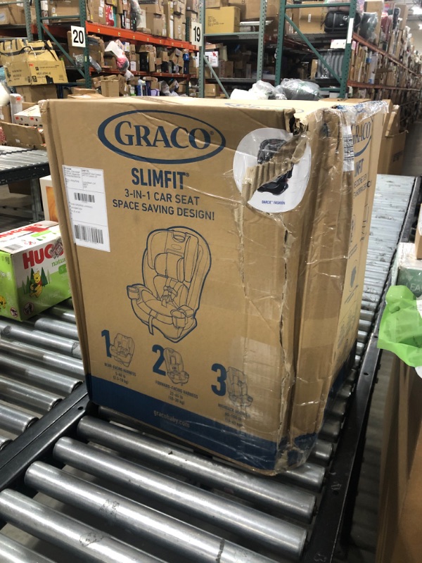 Photo 1 of Graco SlimFit 3-in-1 Convertible Car Seat, Ultra-Space-Saving Design, Darcie, Suitable for Rear and Forward-Facing, Highback Booster Seat with 10-Position Headrest