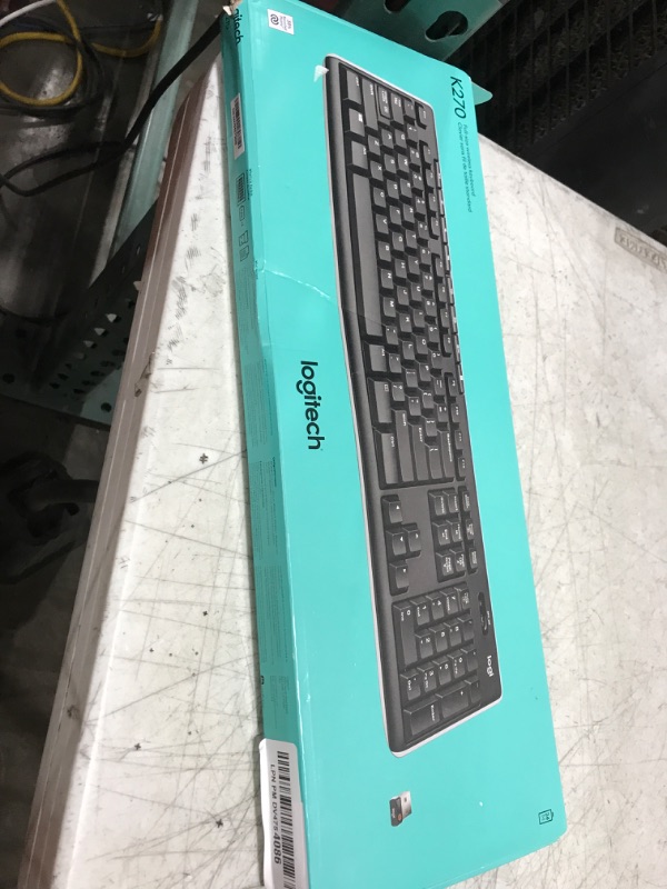 Photo 1 of Logitech K270 Wireless Keyboard for Windows, 2.4 GHz Wireless, Full-Size, Number Pad, 8 Multimedia Keys, 2-Year Battery Life, Compatible with PC, Laptop, Black