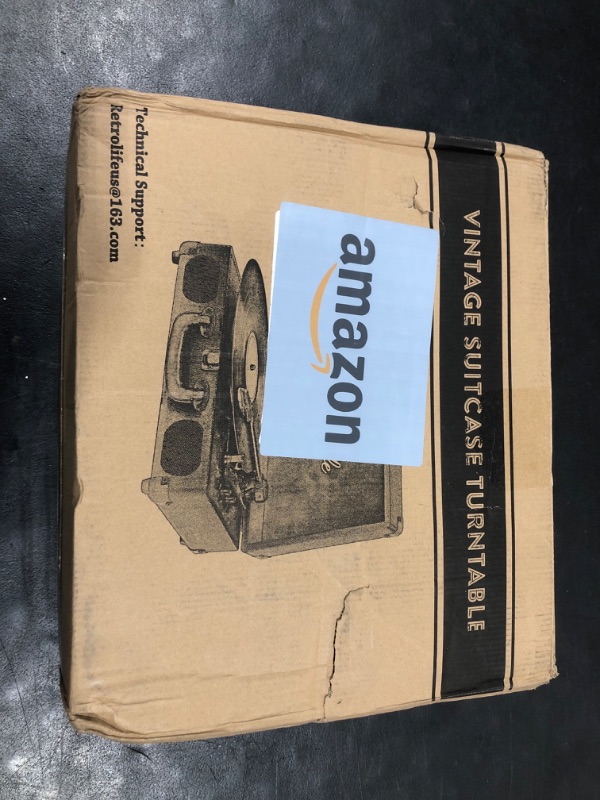 Photo 1 of Vinyl Record Player 3-Speed Bluetooth Suitcase Portable Belt-Driven Record Player with Built-in Speakers RCA Line Out AUX in Headphone Jack Vintage Turntable