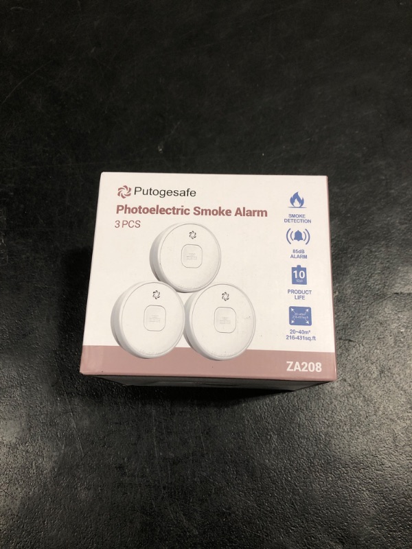 Photo 1 of Putogesafe Smoke Detector Battery Operated, 10-Year Smoke Alarm with Photoelectric Sensor, Fire Alarms Smoke Detectors with Test Button and Low Battery Warning, Fire Safety for Home, 3 Pack