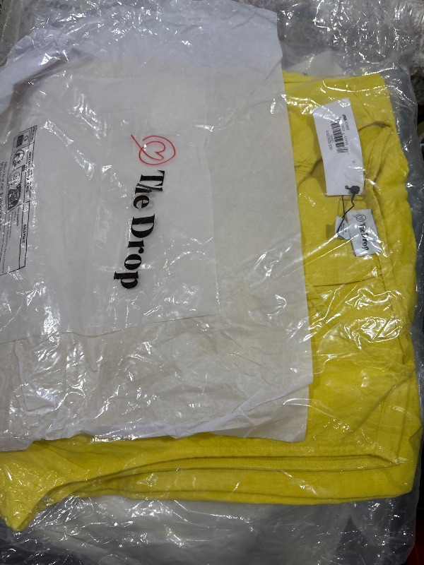 Photo 1 of The Drop Women's Sade Linen Cutout Midi, Lemon, XL