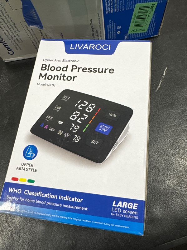 Photo 1 of Blood Pressure Monitor, 9-17'' & 13-21'' Extra Large Blood Pressure Cuff Upper Arm, LED Color Backlit Screen Automatic Digital Blood Pressure Machine with USB Cable and 4 AAA Batteries