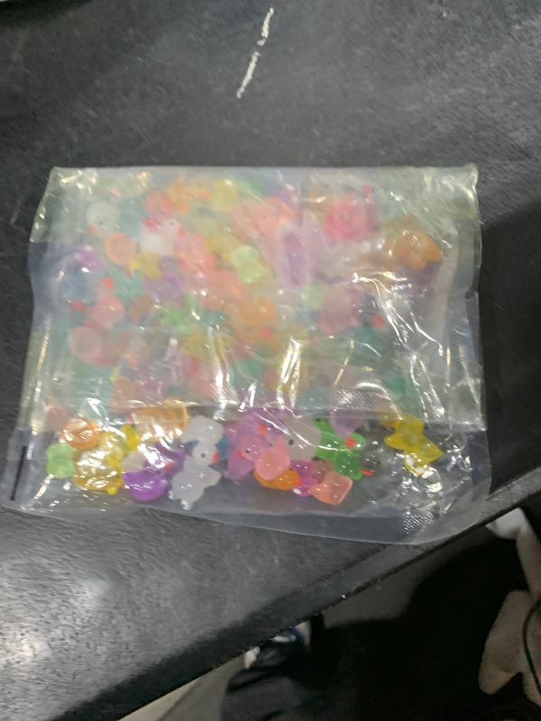 Photo 1 of 135 PCS Luminous Mini Resin Ducks Tiny Glow in The Dark Duck/ Chickens/ Rabbit/ Frogs /Dolphin /Mushroom/ 6 Combination Sets Resin Miniature Animals for Micro Landscape Dollhouse Garden Decoration