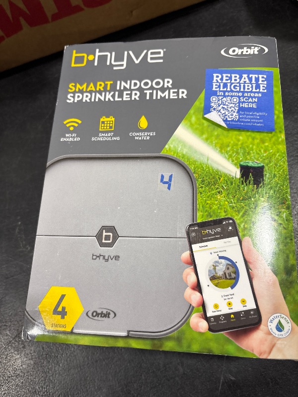 Photo 1 of Orbit 57915 B-hyve 4-Zone Smart Sprinkler Controller, Gray