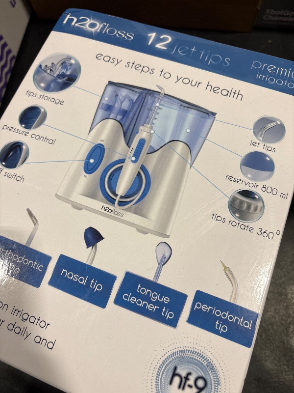 Photo 1 of H2ofloss® Dental Water Flosser for Teeth Cleaning with 13 Multifunctional Tips&800ml Capacity, Professional Countertop Oral Irrigator Quiet Design(HF-9)