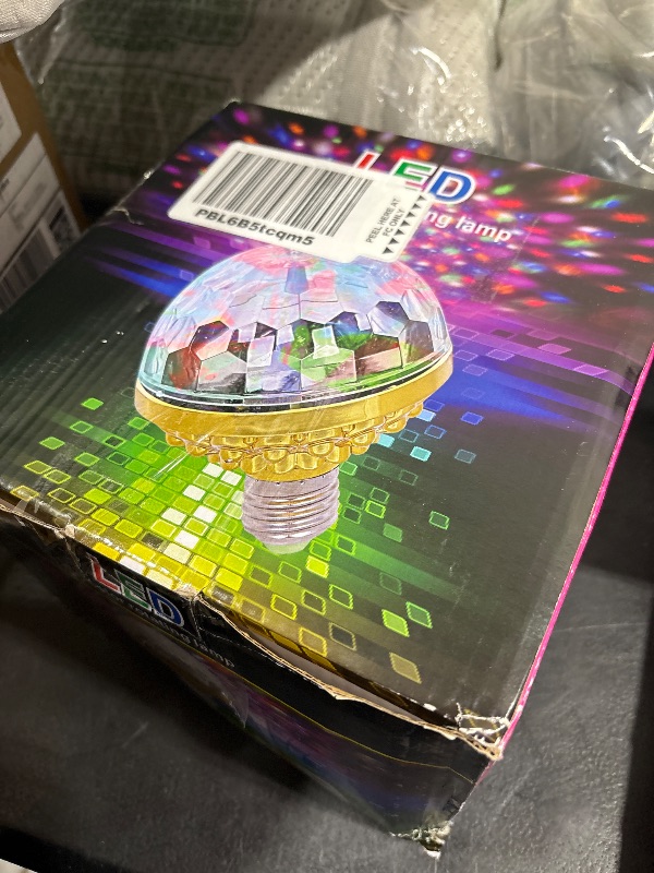 Photo 1 of 4Pcs Colorful Rotating Magic Ball Light Plug in Disco Ball Light Bulb with Sockets,Magic Ball RGB LED Stage Light for Home Room Dance Parties