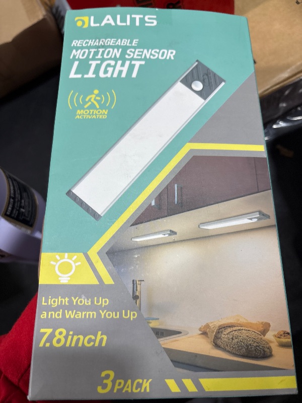 Photo 1 of Under Cabinet Lighting, Motion Sensor Light Indoor, Rechargeable Closet Lights?Dimmable Under Cabinet Lights, Magnetic LED Lights for Bedroom, Under Counter Lights for Kitchen, Warm Light