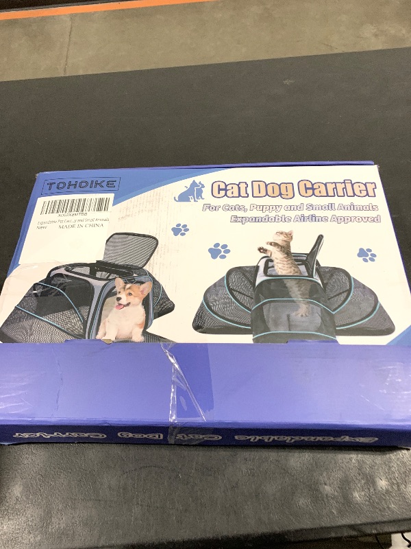 Photo 1 of Cat Dog Carrier - Airline Approved Expandable Soft-Sided Pet Carrier with Removable Fleece Pad and Pockets, for Cats/Puppy and Small Animals Large(2 side expandable)