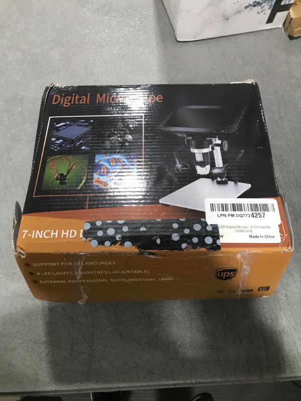 Photo 1 of 7" LCD Digital Microscope 1200X,Leipan 12MP Coin Microscope for Adults,1080P Microscope with 12pcs Slides,Windows/Mac OS Compatible(32GB Card)
