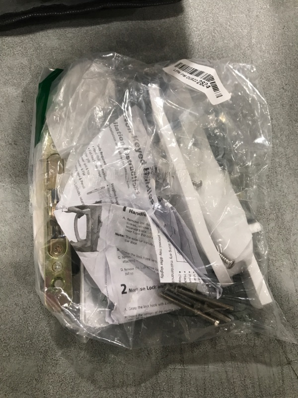 Photo 1 of ACEPLANET Offset Position Keyed Sliding Patio Door Handleset with Mortise Lock, 45° Keyway, 3-15/16" H.C., Fits 1-3/8" to 2" Thick Doors, Non-Handed, White Diecast