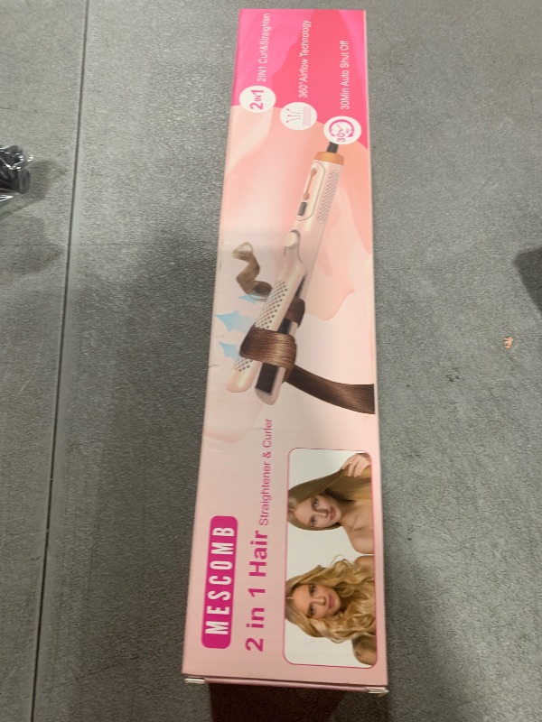Photo 1 of MESCOMB 360° Airflow Styler Curling Iron - 1 Inch Hair Straightener and Curler 2 in 1 with Vented Cool Air to Lock in Style, Extra LongFlat Iron Curling Wand, Dual Voltage for Europe Travel