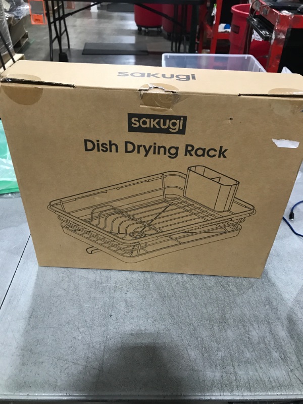 Photo 1 of Sakugi Dish Drying Rack in Sink- Expandable Dish Rack Used Over Sink, in Sink & on Countertop, Rustproof Kitchen Dish Drying Rack with Removable Cutlery Holder, 16.1" D x 12" W x 4.2" H, Black