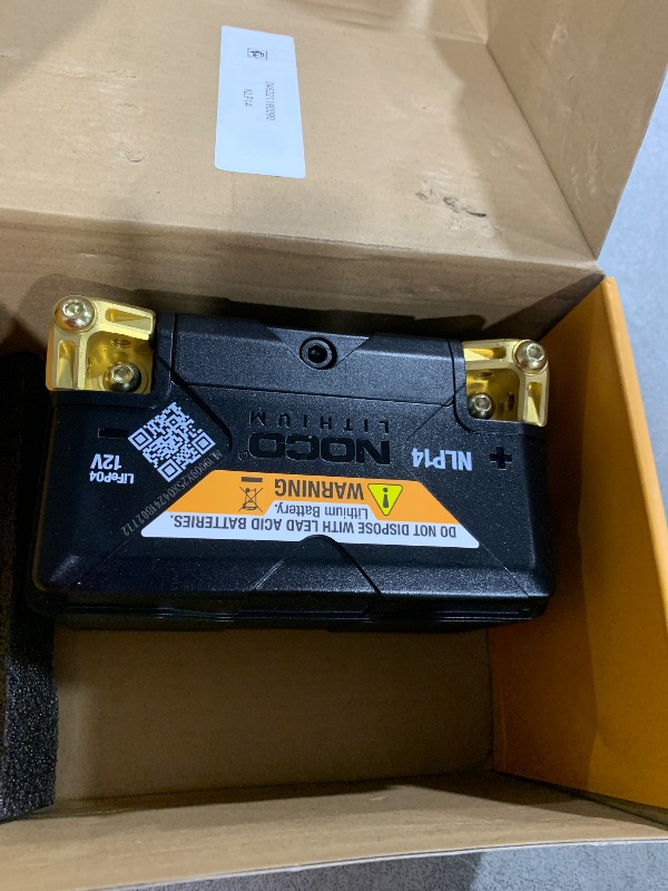 Photo 1 of NOCO Lithium NLP14, Group 14, 500A Lithium LiFePO4 Motorcycle Battery, 12V 4Ah ATV, UTV, Jet Ski, 4 Wheeler, Quad, Riding Lawn Mower, Tractor, Scooter, PWC, Seadoo, Polaris and Generator Battery