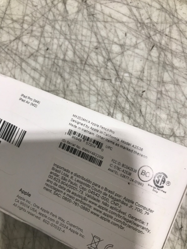 Photo 1 of Apple Pencil Pro: Latest Model - Device Compatibility Check Required - Pixel-Perfect Precision, Tilt and Pressure Sensitivity, Perfect for Note-Taking, Drawing, and Art. Charges and Pairs Magnetically