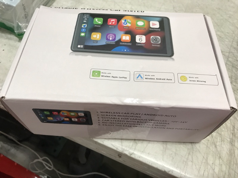 Photo 2 of Portable Newest Wireless Apple CarPlay and Android Auto Screen for Car, 7" HD Touch Screen Car Stereo with Mirror Link, Bluetooth 5.2, Backup Camera, AUX,FM Transmitter for All Vehicle