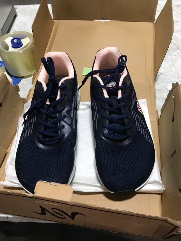 Photo 1 of AOV Wide Toe Box Shoes Women Arch Support Walking Shoes for Plantar Fasciitis Orthotic Air Tennis Sneakers BluePink Size 11