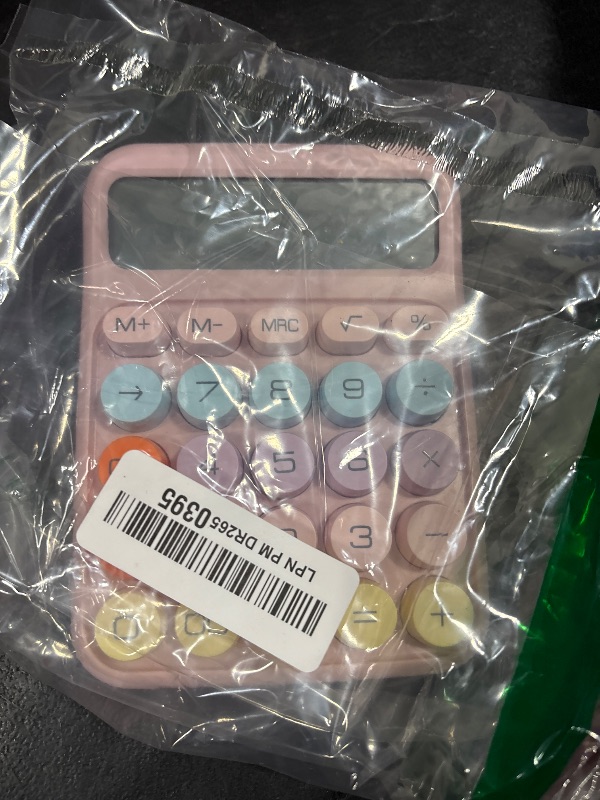 Photo 1 of DANRONG Mechanical Switch Calculator with Big Buttons, Calculators Desktop, 12 Digits, Large LCD Display, Desk Calculator, Cute Pink Calculators for Teachers Students Basic Office (Pink)
