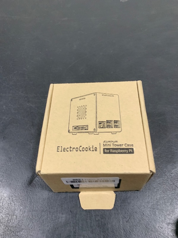 Photo 1 of ElectroCookie Raspberry Pi 4 Case, Aluminum Mini Tower Case with Cooling Fan and Color Changing Ambient Light (Matte Black & Dark Gray)