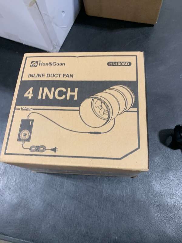 Photo 1 of Hon&Guan 4 Inch Inline Booster Duct Fan with Speed Controller - 130 CFM Airflow with 6W Ultra-Low Power and Low Noise