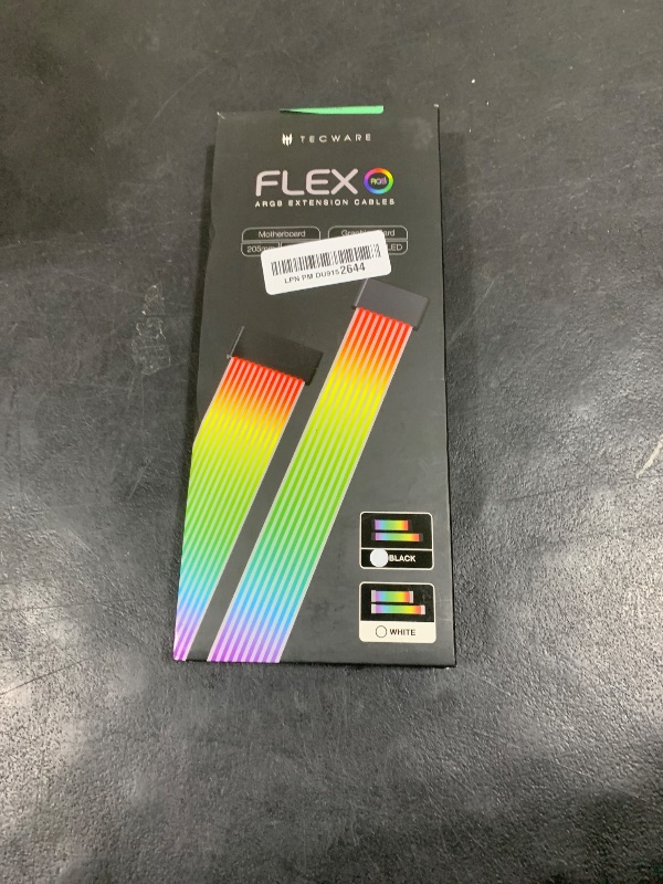 Photo 1 of TECWARE Flex RGB, PSU Extension Cable Cover Kit, Light Up LED Strip Set for GPU and Motherboard PC Cables, 5V 3 Pin ARGB Sync, Compatible with 8-Pin, 16-Pin, 24-Pin, Black