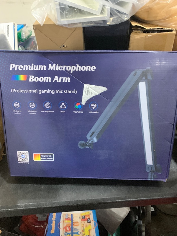Photo 1 of Boom Arm with Extension Tube - Adjustable Height Microphone Stand Compatible with Blue Yeti, HyperX QuadCast, Shure MV7, Rode, and Most Gaming Mics By SUNMON