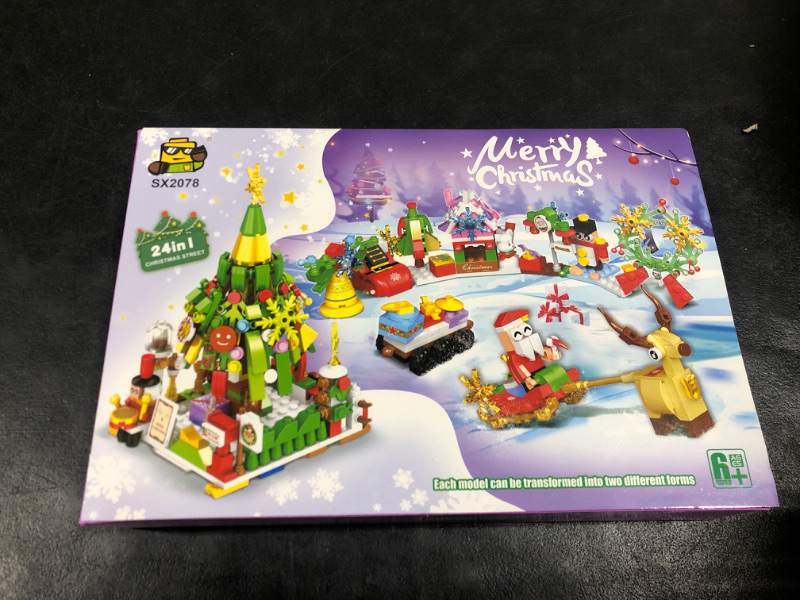 Photo 1 of 2024 Advent Calendar Christmas Tree Building Set - 1000+ PCS Countdown to Christmas - Perfect Holiday Gift for Kids & Adults