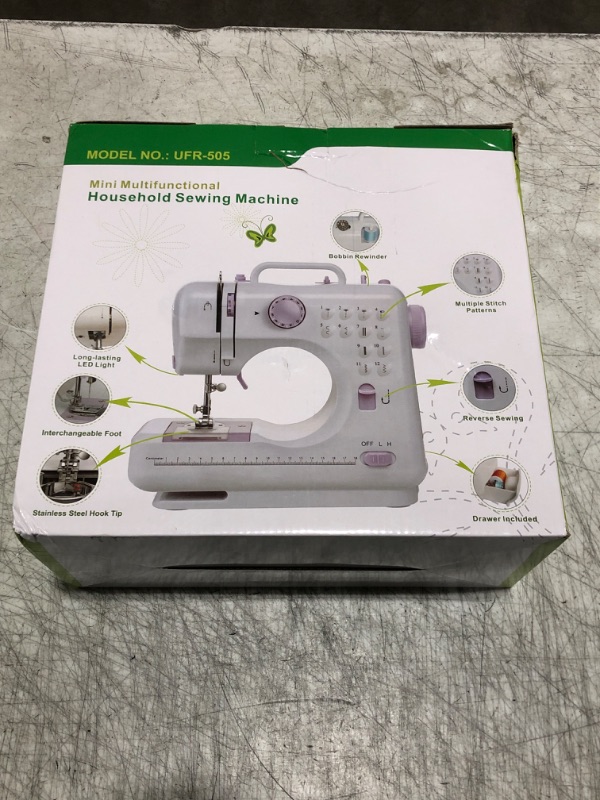 Photo 1 of 12 Stitch Multi-Function Sewing Machine, Household Sewing Machine, Electric Sewing Machine, Portable Sewing Machine,Double-line Two-speed Reverse Stitch