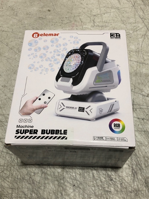 Photo 1 of 2025 Upgraded Bubble Machine with Remote Control, Automatic Rotation & RGB Lights, 1800mAh Rechargeable Battery, Type-C Charge, Bubble Maker for Kids, Weddings, Birthday Parties, Outdoor Activities