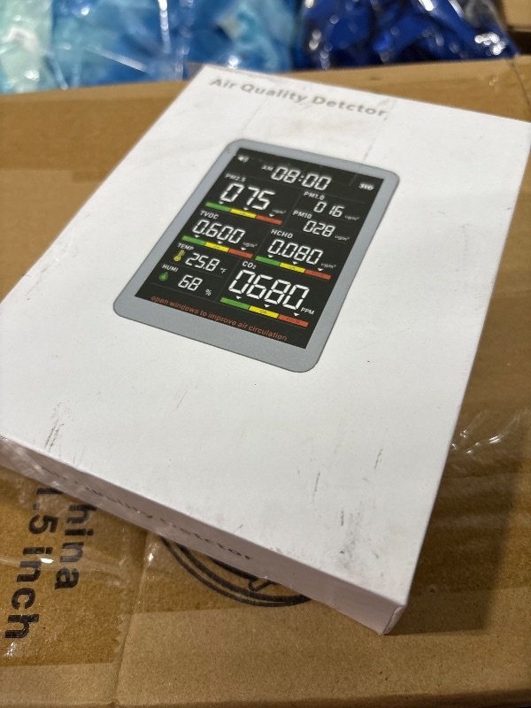 Photo 1 of 9-in-1 Professional Indoor Air Quality Monitor Indoor Portable PM2.5/PM10/CO2, Temperature, Formaldehyde Detector, Humidity TVOC,Time Display Air Quality Tester - Confined Space Clean Air Monitor