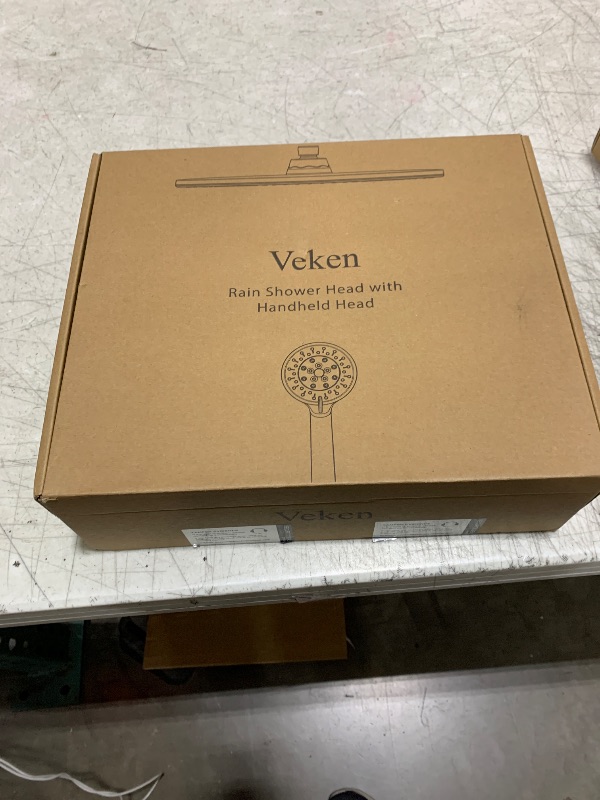 Photo 1 of Veken Wide Rain Shower Head with 6 Modes Handheld Water Spray?High Pressure Showerhead Combo with Arm for Bathroom Accessories?Home Decor Adjustable Dual Shower with Anti-Clog Nozzles,Silver Chrome