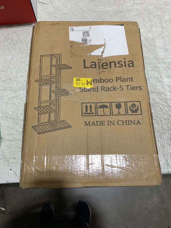 Photo 1 of Laiensia 5 Tier Bamboo Plant Stand Rack 6 Potted Multiple Flower Pot Holder Shelf, Indoor&Outdoor Planter Display Shelves for Patio Garden, Living Room, Corner Balcony and Bedroom,Black
