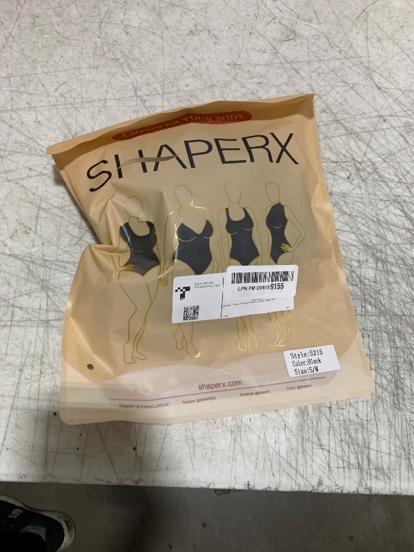 Photo 1 of SHAPERX Women's Shapewear Bodysuit Tummy Control Body Shaper Seamless Sculpting Snatched Waist Body Suit,SZ5215-Black-S/M