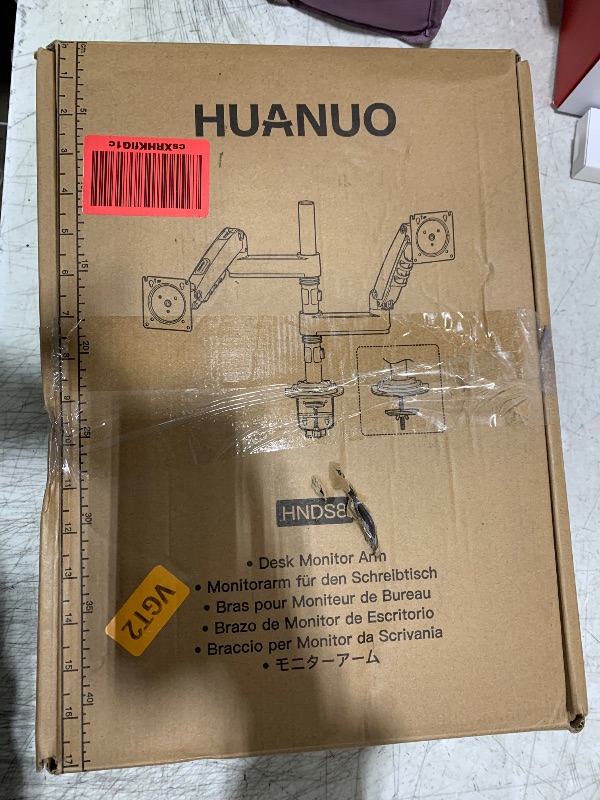 Photo 1 of HUANUO 17-32 Inch Dual Monitor Stand, Gas Spring Dual Monitor Mount, Monitor Stand 2 Monitors, Ergonomic Adjustable Tilt/Swivel/Rotate, Weight Max 19.8 lbs, VESA 75/100mm