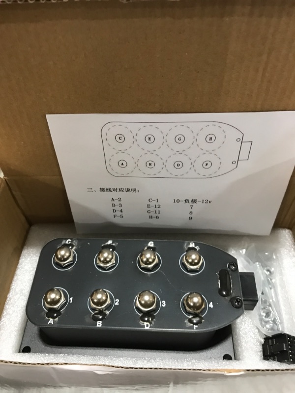 Photo 1 of New Upgrade 12V Solenoid 8-Valve Air Ride Suspension manifold valve with Simplify Control Panel Ship Type Switch, equipped with Five display air pressure gauge blue