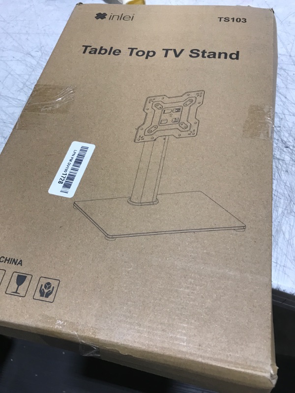 Photo 1 of XINLEI Universal TV Stand Base, Table Top TV Stand for 17-43 Inch LCD/LED TVs, Height Adjustable Monitor Mount Stand with Tempered Glass Base Holds up to 88lbs VESA 200x200mm, TS103