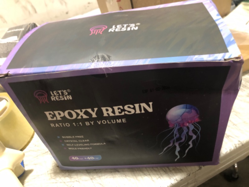 Photo 1 of LET'S RESIN 80oz Crystal Clear Epoxy Resin Kit,Bubbles Free Casting Resin Supplies for Beginner,Molds,Jewelry,Resin and Hardener with 6 Mica Powders,Large Silicone Cup