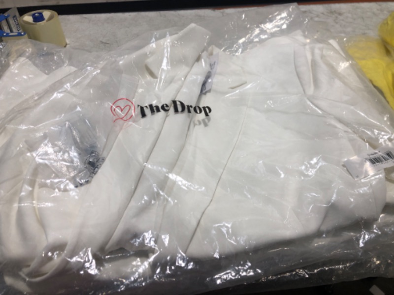 Photo 1 of The Drop Women's Ren Wrap Front Belted Blazer, Ivory, Medium