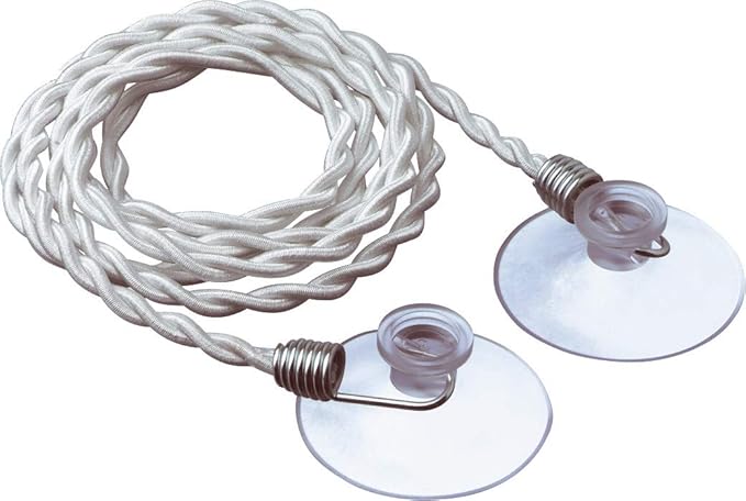 Photo 1 of Clothes Line, Easy-to-Hang Clothes Line with Polyester Rope and Rubber Suction Cups at Ends, Ideal for Hotels, Camping, RVs, Anywhere and Everywhere, Travel Essentials, 2.5 m (8 ft.)