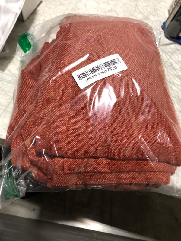 Photo 1 of MIULEE Burnt Orange Linen Curtains 63 Inch Length 2 Panels for Bedroom Living Room, Soft Thick Linen Textured Window Drapes Semi Sheer Light Filtering Back Tab Rod Pocket Terracotta Fall Decor