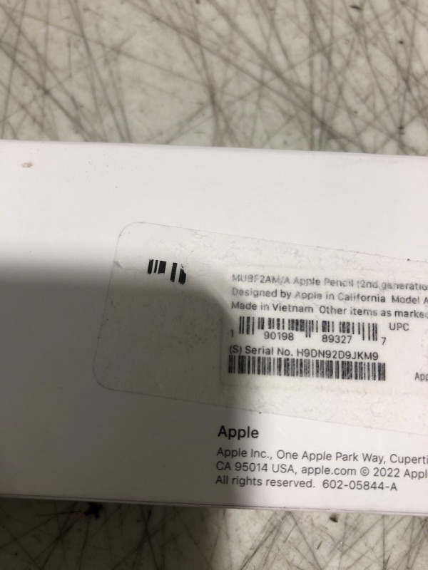 Photo 1 of Apple Pencil (2nd Generation): Device Compatibility Check Required - Pixel-Perfect Precision, Perfect for Note-Taking, Drawing, and Signing documents. Attaches, Charges, and Pairs magnetically.