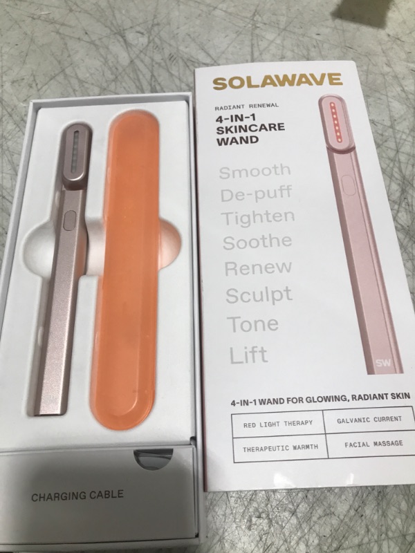 Photo 1 of Solawave 4-in-1 Red Light Therapy Facial Wand | Anti-Aging Red Light Therapy for Face and Neck | Galvanic Microcurrent Gua Sha Facial Massager | Wrinkle Reduction | Solawave Original | Rose Gold