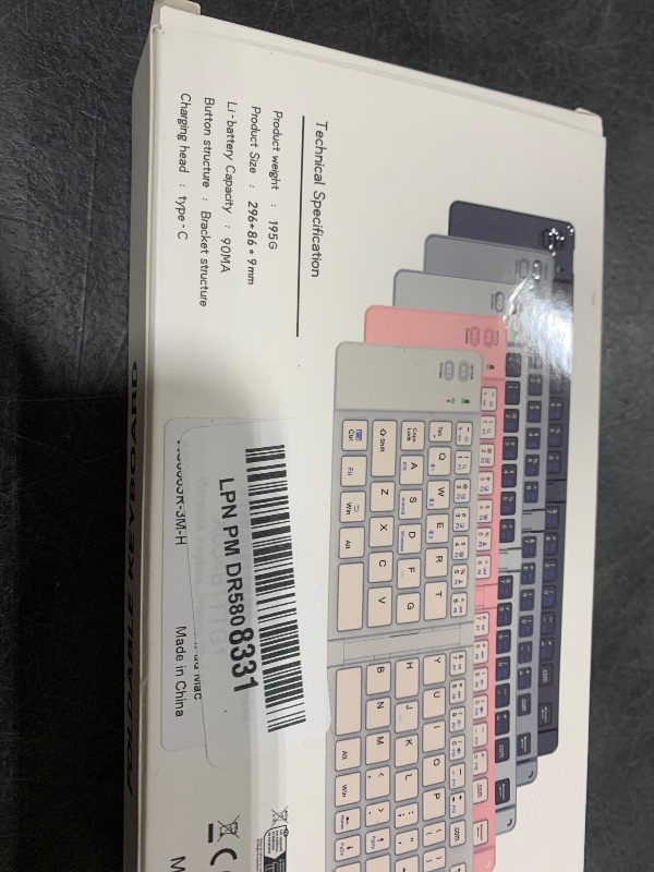 Photo 1 of Wireless Keyboard Foldable Bluetooth Keyboard Slim Small Quiet Portable Compact Handheld Full Size Pocket Travel Folding Keyboard for PC Laptop Computer Phone Samsung Android Tablet iPhone iPad Mac