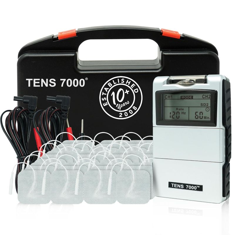 Photo 1 of TENS 7000 Digital TENS Unit with Accessories and 48 Electrode Pads - TENS Unit Muscle Stimulator for Back Pain Relief, General Pain Relief, Neck Pain, Sciatica Pain Relief, Nerve Pain Relief
