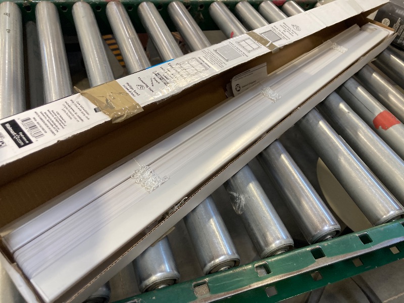 Photo 1 of Mainstays 1 Cordless Vinyl Light Filtering Mini Blinds White 34x64in 
