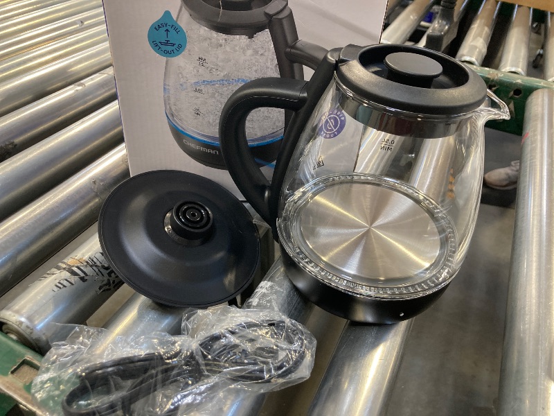 Photo 1 of Chefman 1L Electric Tea Kettle with LED Lights, Automatic Shut Off, Removable Lid, Boil-Dry Protection, Hot Water Electric Kettle Water Boiler, Electric Kettles for Boiling Water