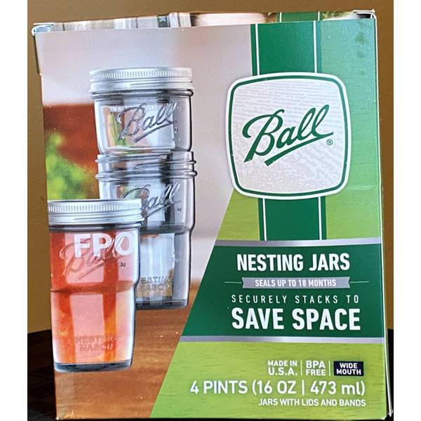 Photo 1 of Ball Wide Mouth Nesting Jar 16 Oz 4 Pk
