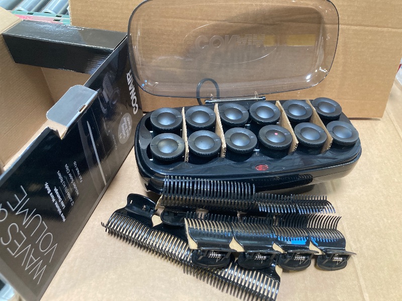 Photo 1 of Conair Hot Rollers Hair Curlers for Long, Medium and All Hair | Heated Rollers with Hair Roller Clips Included | 1 1/2-inch Rollers | Amazon Exclusive