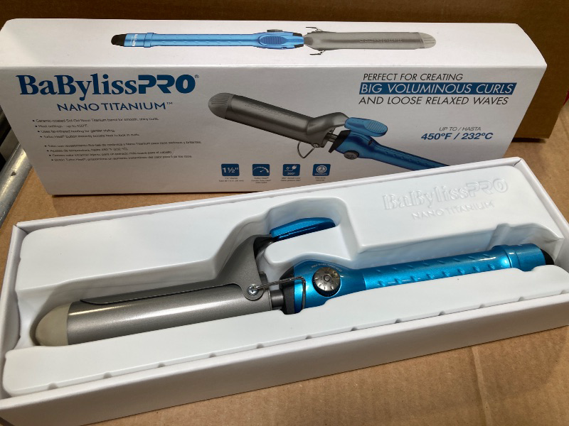 Photo 1 of BaBylissPRO Nano Titanium Spring Curling Iron, 1.5" Professional Spring Hair Curler for Long Lasting Curls & All Hair Types