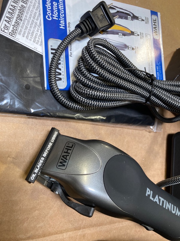 Photo 1 of Wahl USA Pro Series Platinum Corded Clipper & Corded Trimmer for Home Haircutting with Color Coded Guide Combs – Model 79804-100