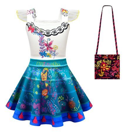 Photo 1 of 8/9 Kids HAWEE Girls Dress Mirabel/Pepa/Luisa Cosplay Costume Princess Dresses Shirt Party Outfits Halloween Suit	